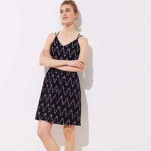 Loft ikat strappy black dress